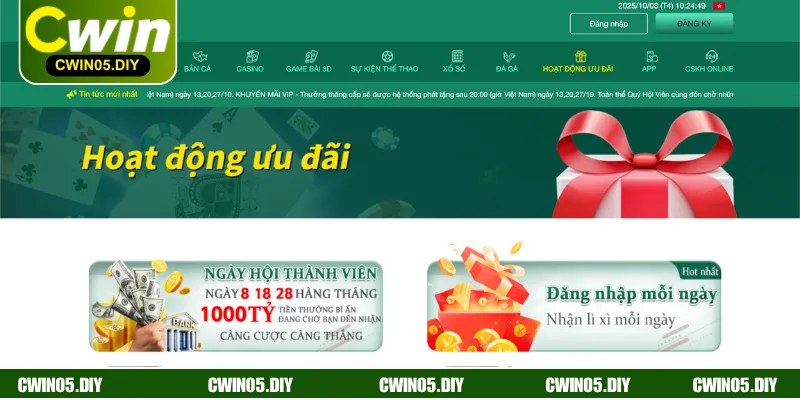 Cách nhận khuyến mãi CWIN - Thể lệ & điều kiện tham gia dự thưởng