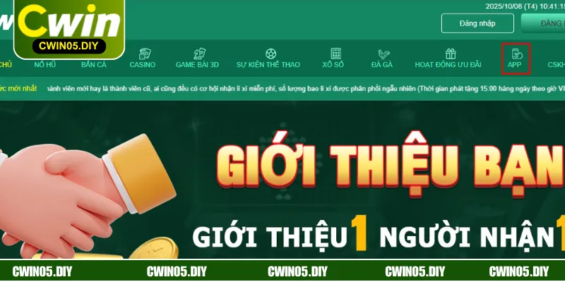 Điều kiện tải ứng dụng CWIN