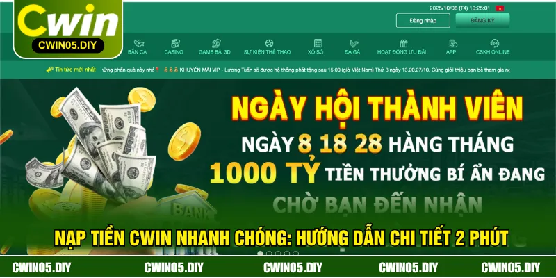 Nạp Tiền CWIN Nhanh Chóng: Hướng Dẫn Chi Tiết 2 Phút